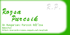 rozsa purcsik business card